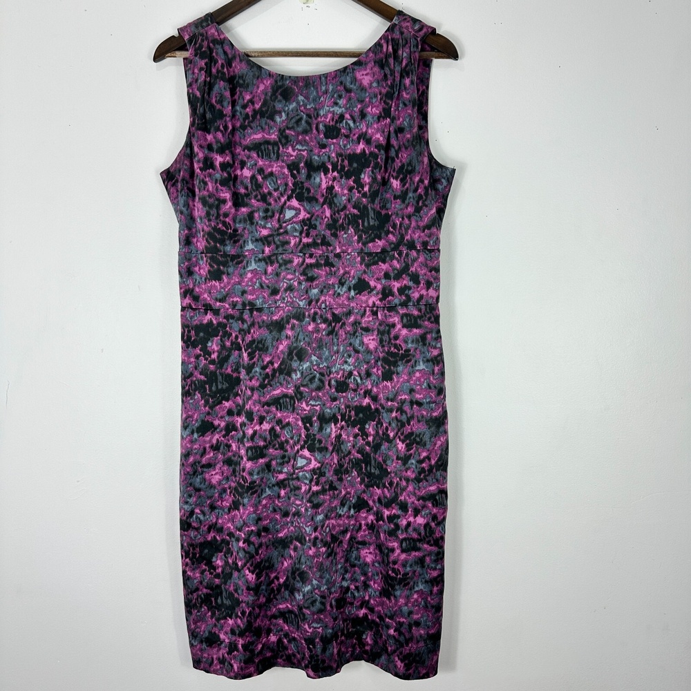 Kate Hill Dress 12 Pink Black Abstract Silk Blend Bodycon Y2K Party Chic Boho